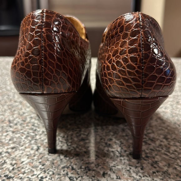 Tory Burch Georgina Croco Embossed Leather Boots 7 1/2 - Picture 8 of 17